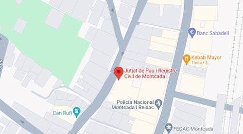 ubicacion Registro Civil Juzgado de Paz Montcada i Reixac Barcelona
